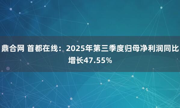 鼎合网 首都在线：2025年第三季度归母净利润同比增长47.55%